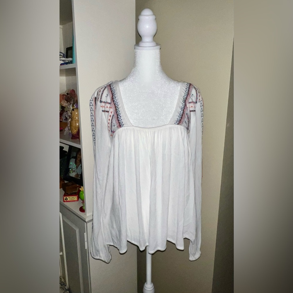 O'Neill Boho Tribal Gauzy Long Sleeve Women’s Top Size Medium